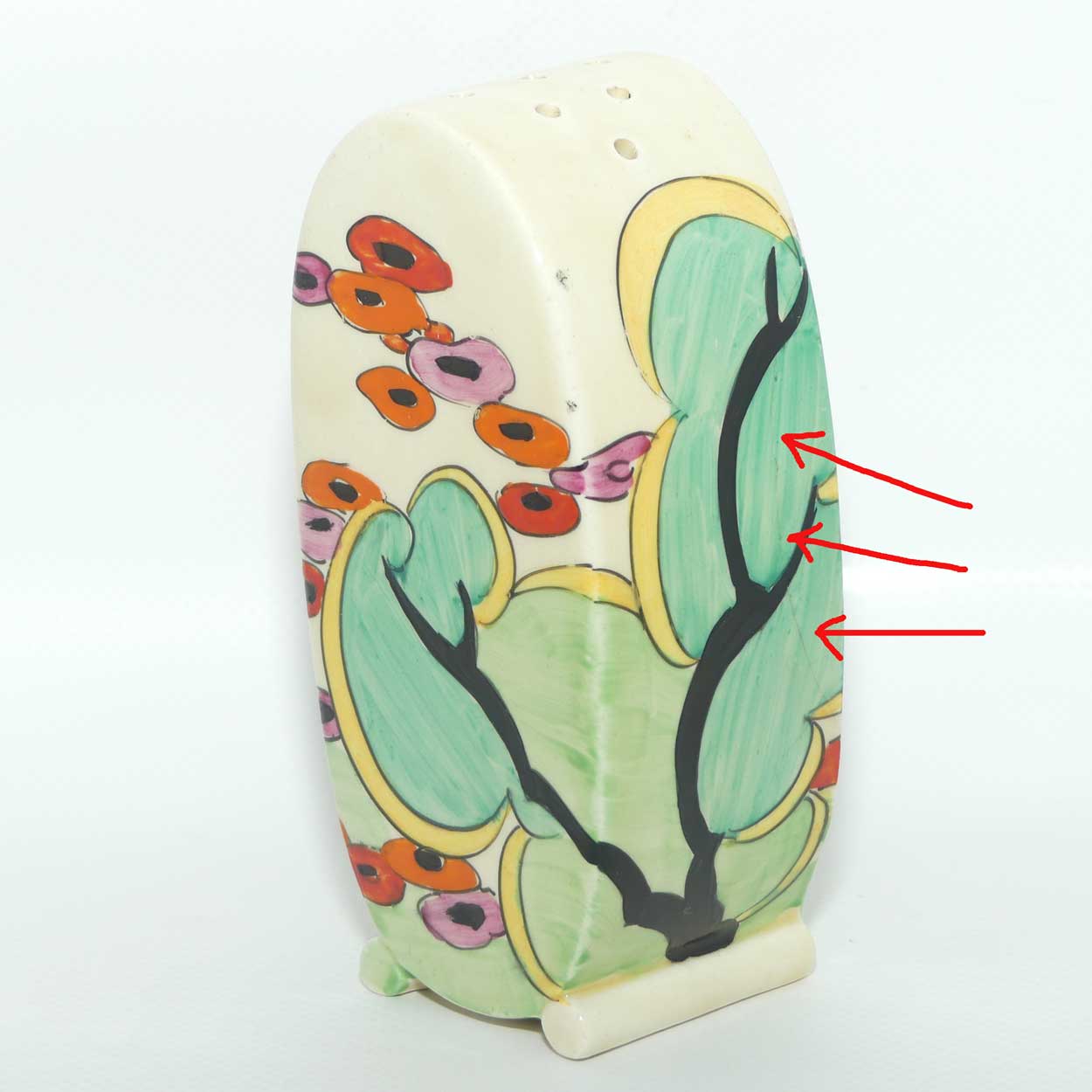 Clarice Cliff Bonjour Green Erin Bonjour Sugar Shaker