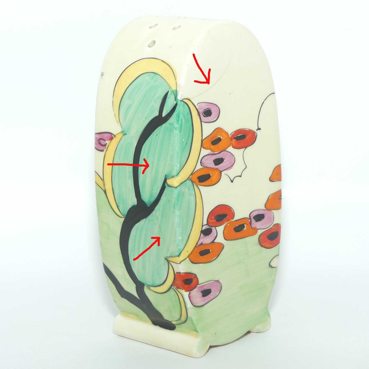 Clarice Cliff Bonjour Green Erin Bonjour Sugar Shaker