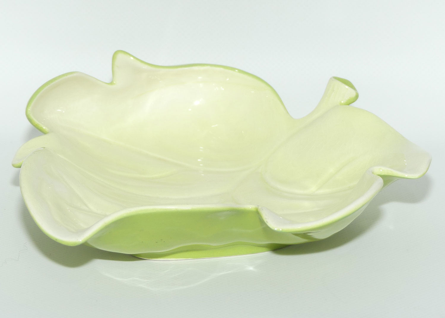Carlton Ware Lime Green Two Tone upturned leaf dish | Shape 2156