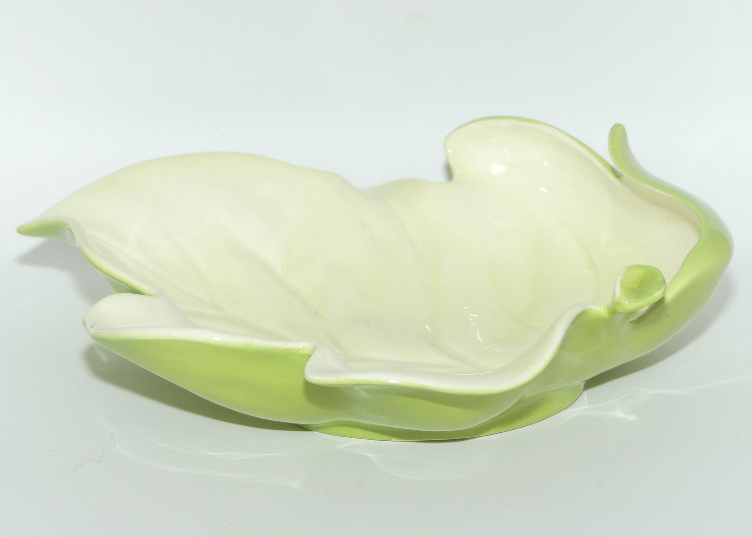 Carlton Ware Lime Green Two Tone upturned leaf dish | Shape 2156