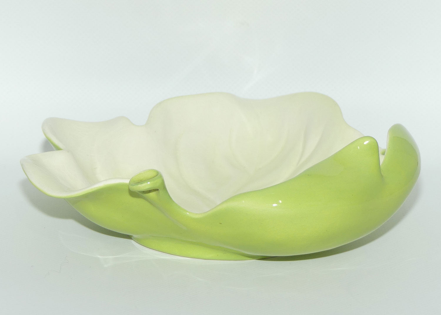 Carlton Ware Lime Green Two Tone upturned leaf dish | Shape 2156