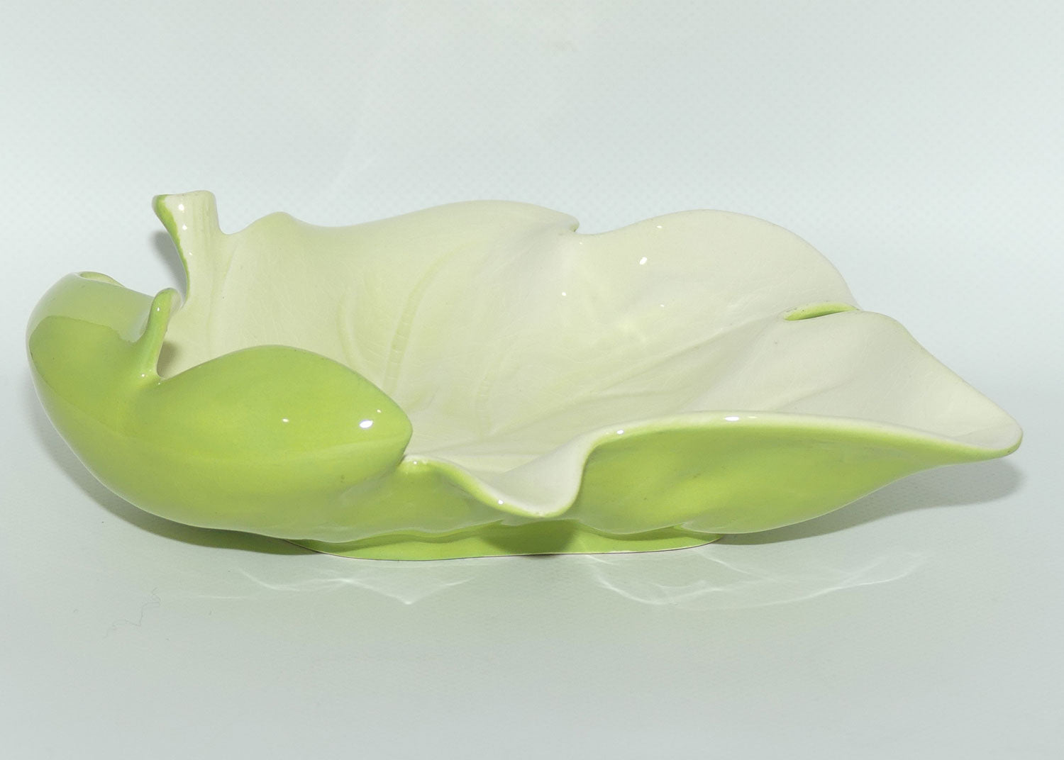 Carlton Ware Lime Green Two Tone upturned leaf dish | Shape 2156