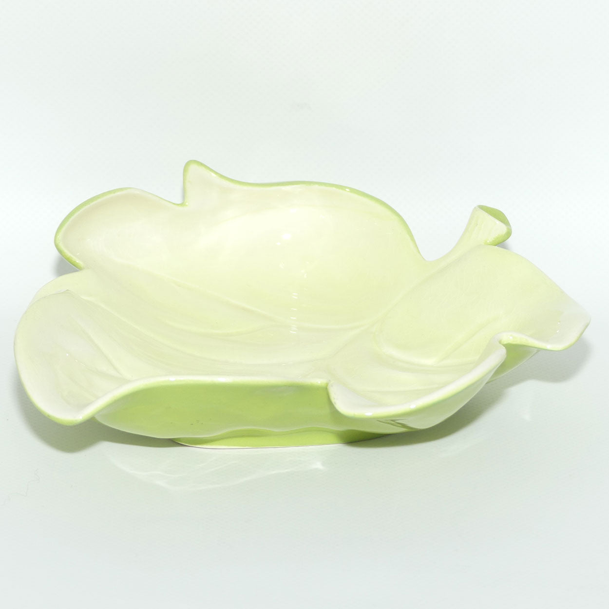 Carlton Ware Lime Green Two Tone upturned leaf dish | Shape 2156