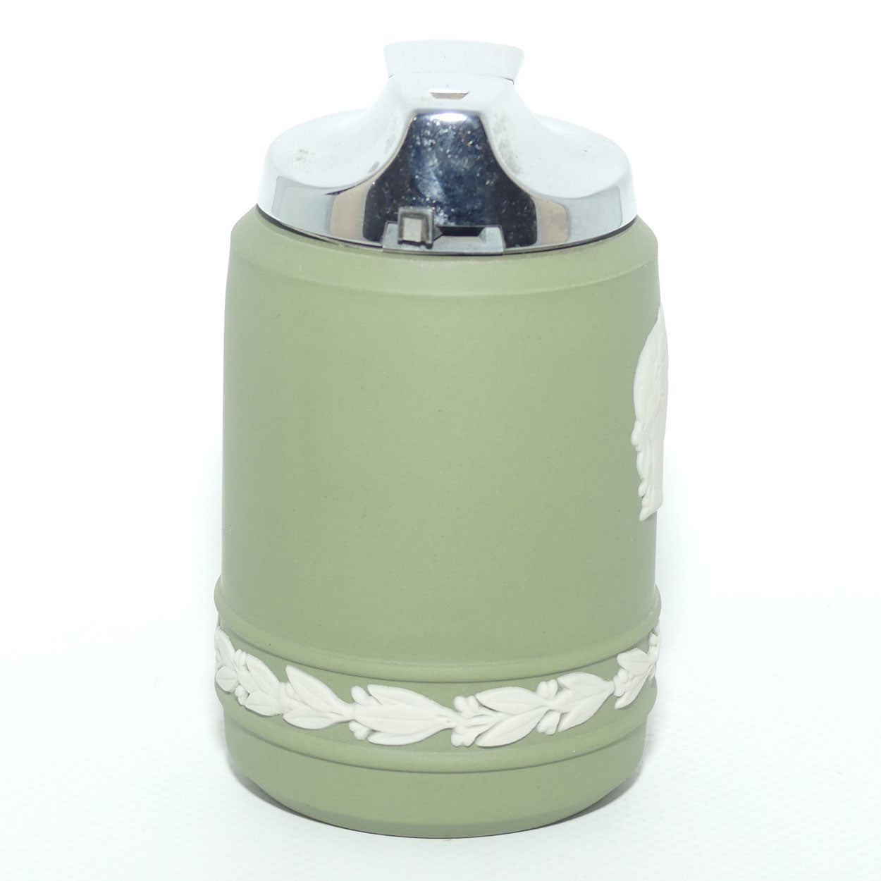 Wedgwood Jasper | White on Sage Green | Roman design table lighter | boxed