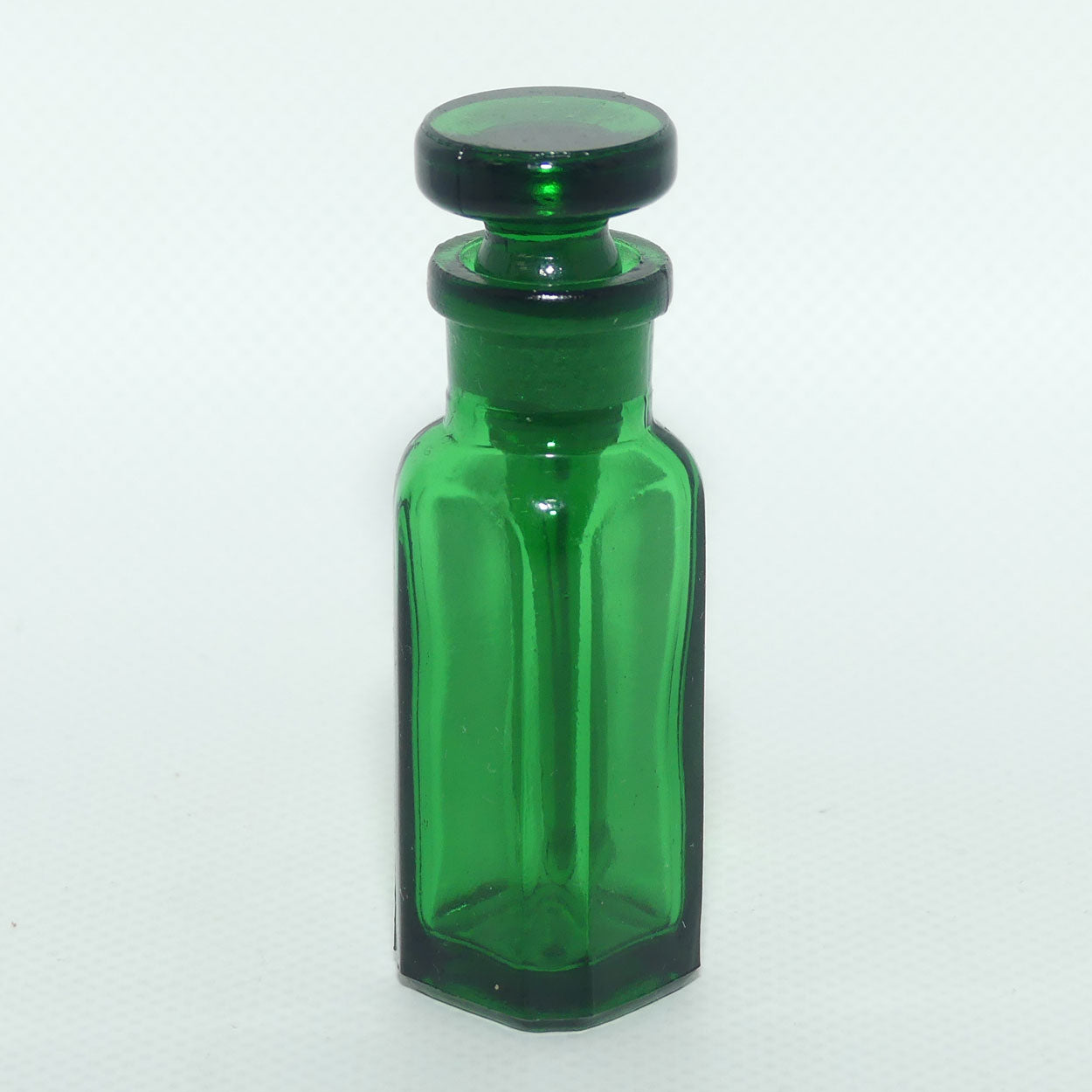 Victorian era Green Glass Perfume Bottle with applicator