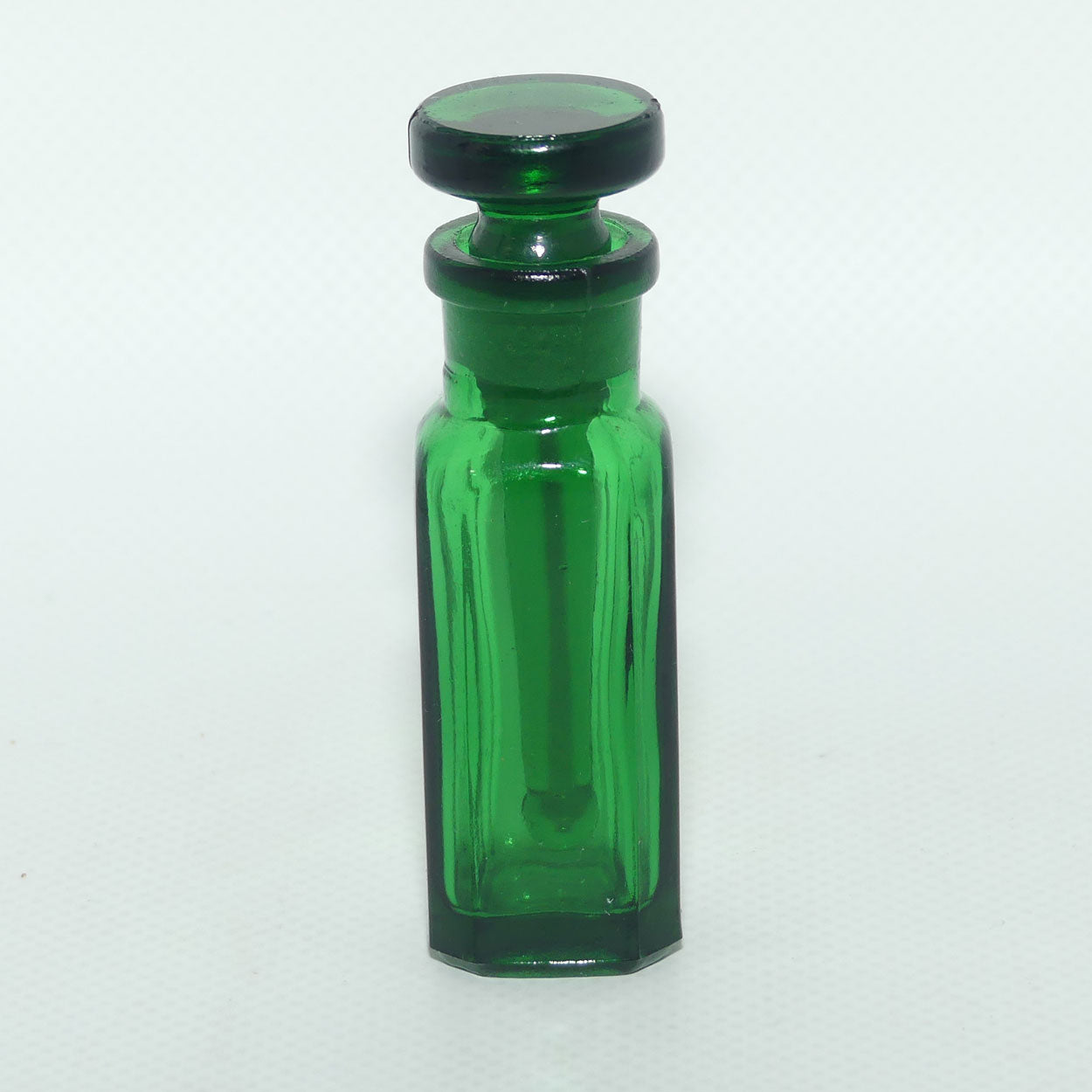 Victorian era Green Glass Perfume Bottle with applicator
