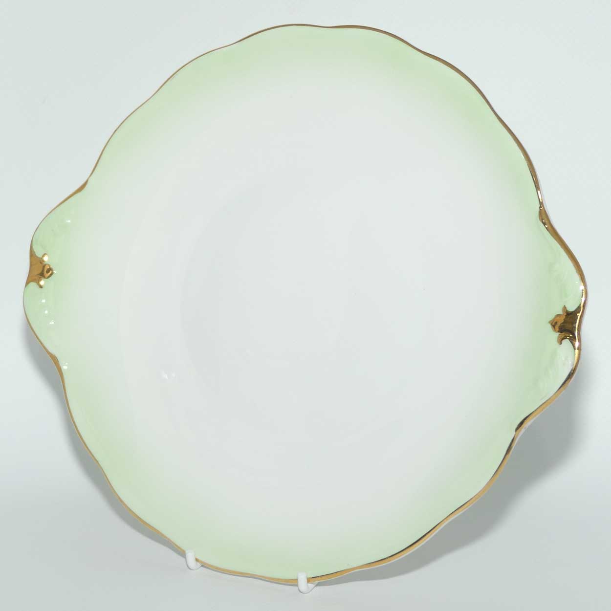 Royal Albert Bone China Rainbow series | Pale Green cake plate | older Hampton shape