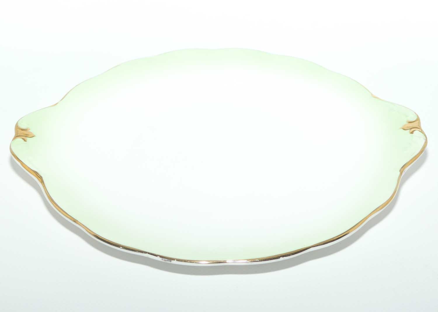 Royal Albert Bone China Rainbow series | Pale Green cake plate | older Hampton shape