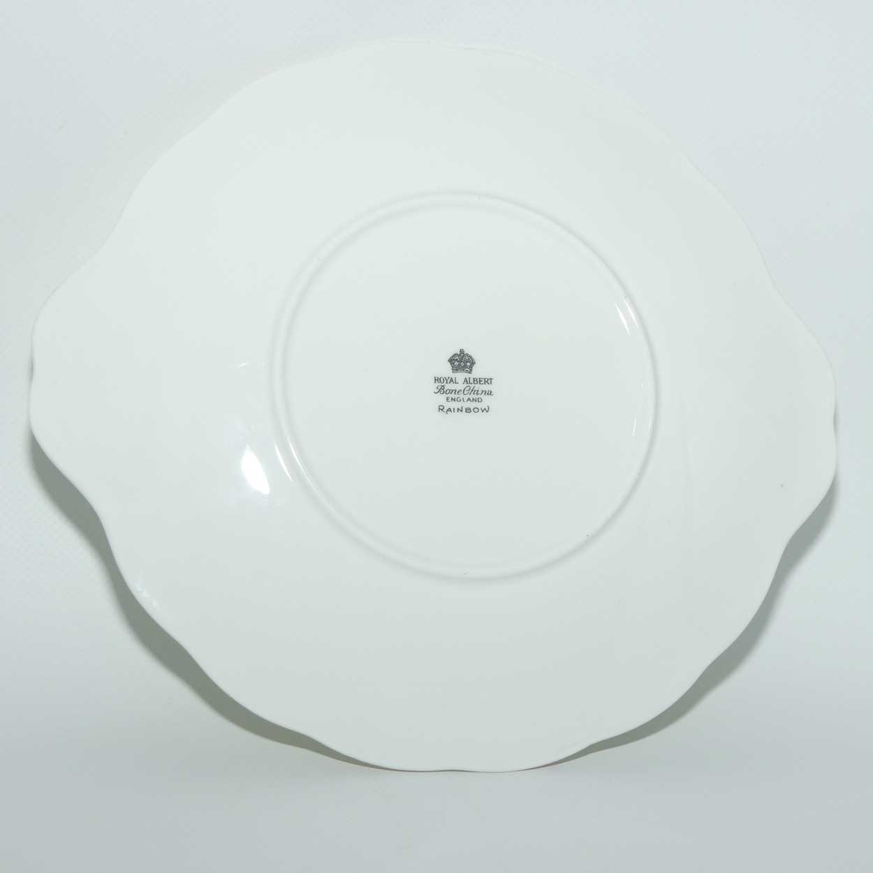 Royal Albert Bone China Rainbow series | Pale Green cake plate | older Hampton shape