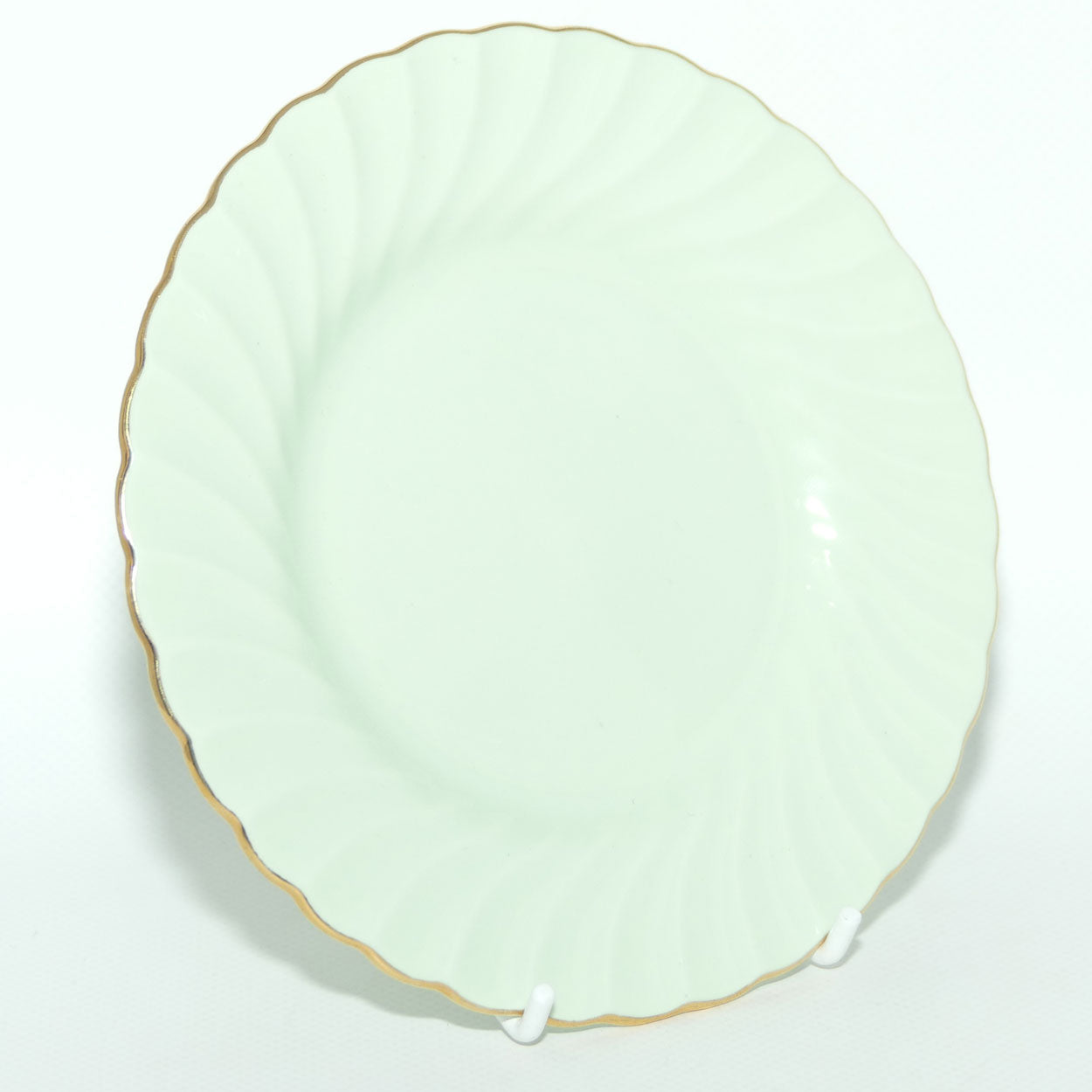 Minton Bone China Sage Green tea trio with Gilt Trim | Swirl design