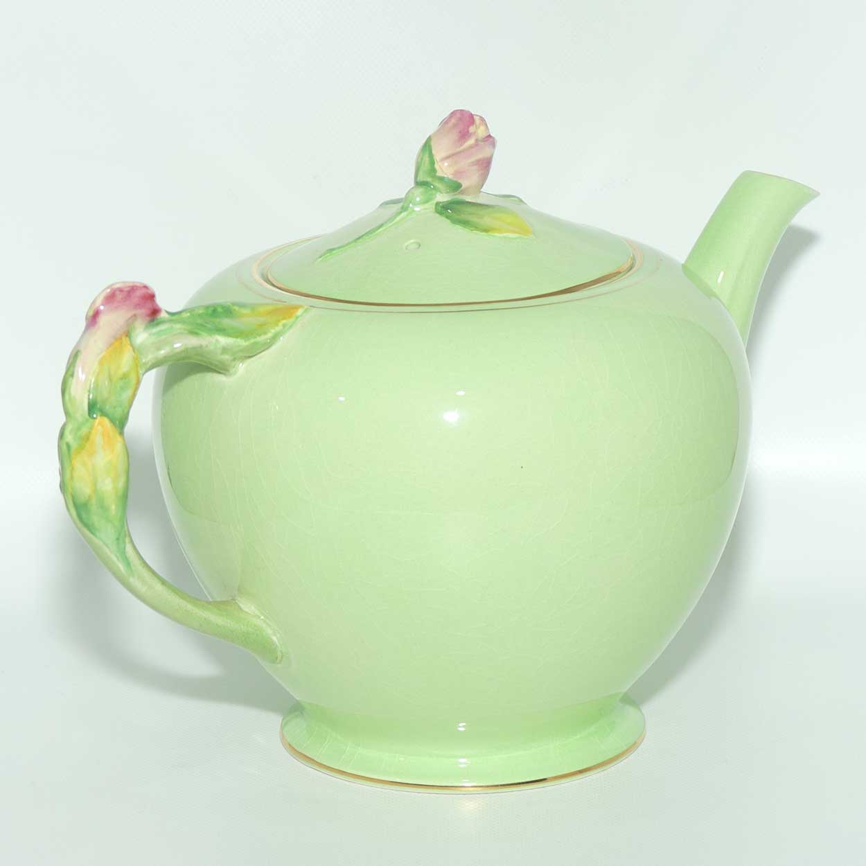 Royal Winton Rosebud teapot | Full size | Green Body