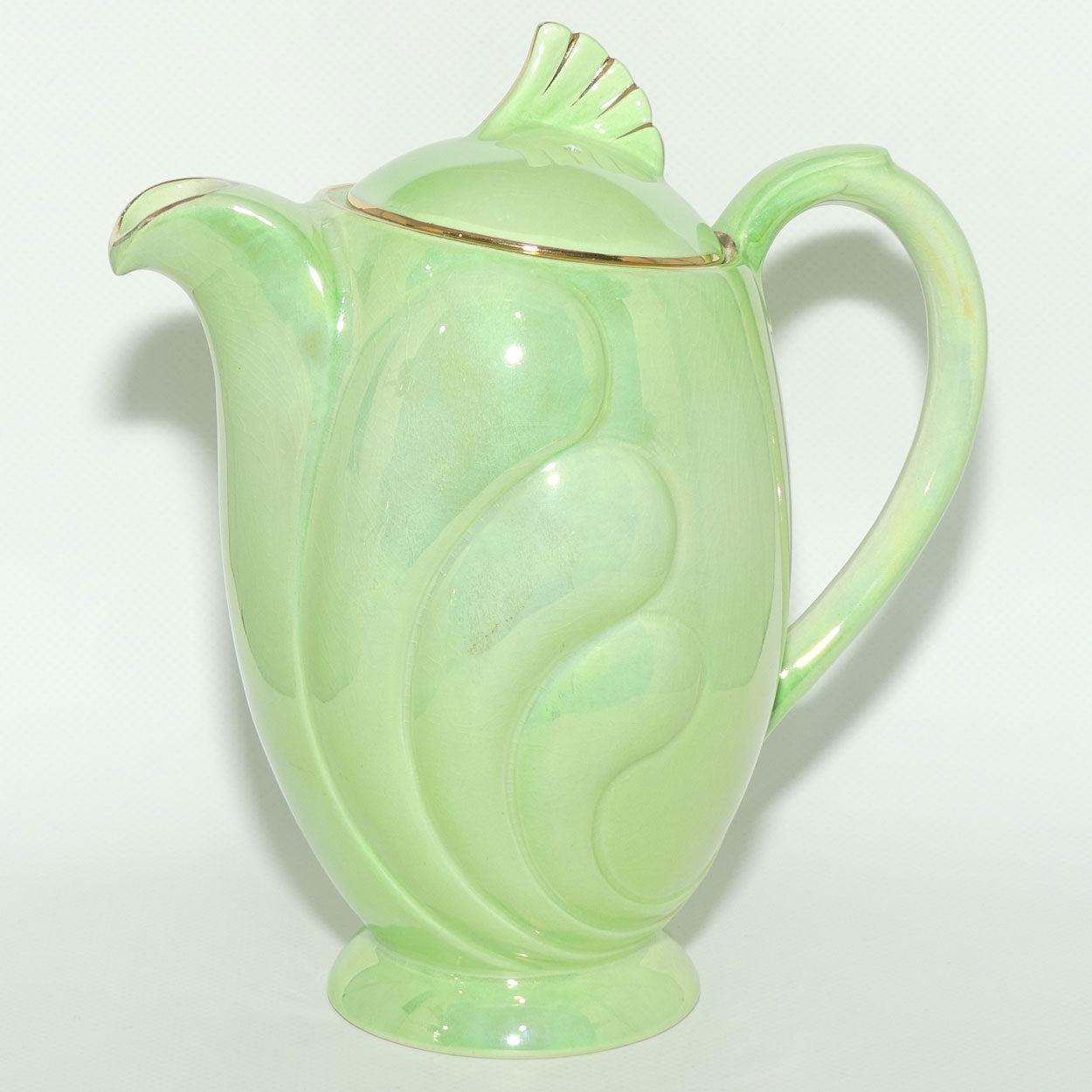 Maling Green Lustre glaze Shell design coffee pot