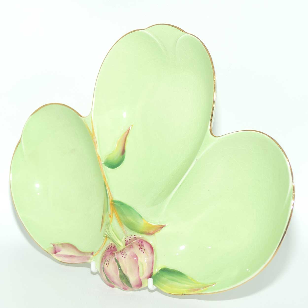Royal Winton Tiger Lily three section tray | Green body