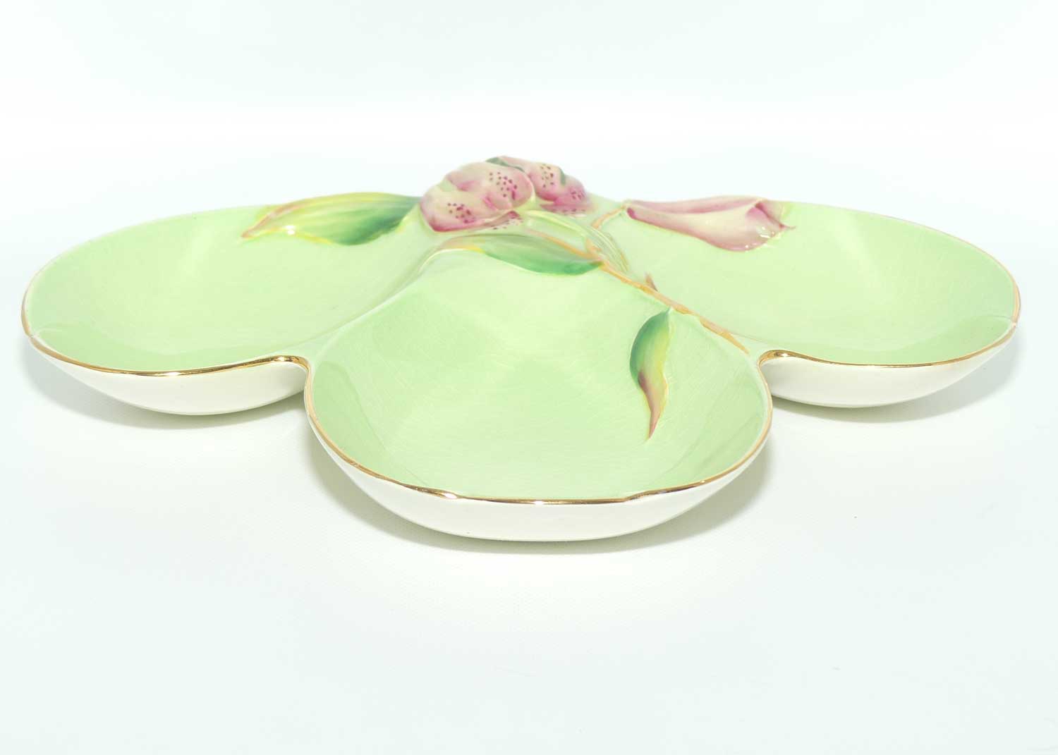 Royal Winton Tiger Lily three section tray | Green body