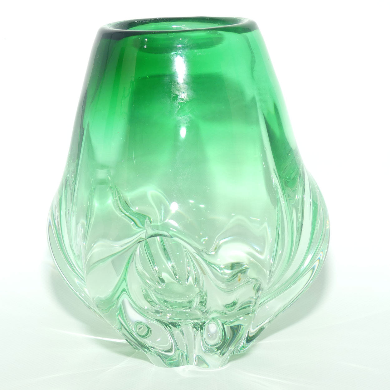 Heavy form Sea Green Art Glass vase | possible Murano