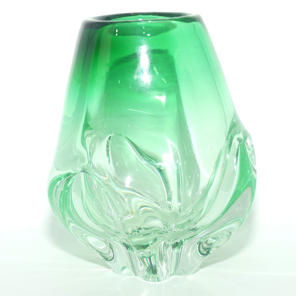 Heavy form Sea Green Art Glass vase | possible Murano