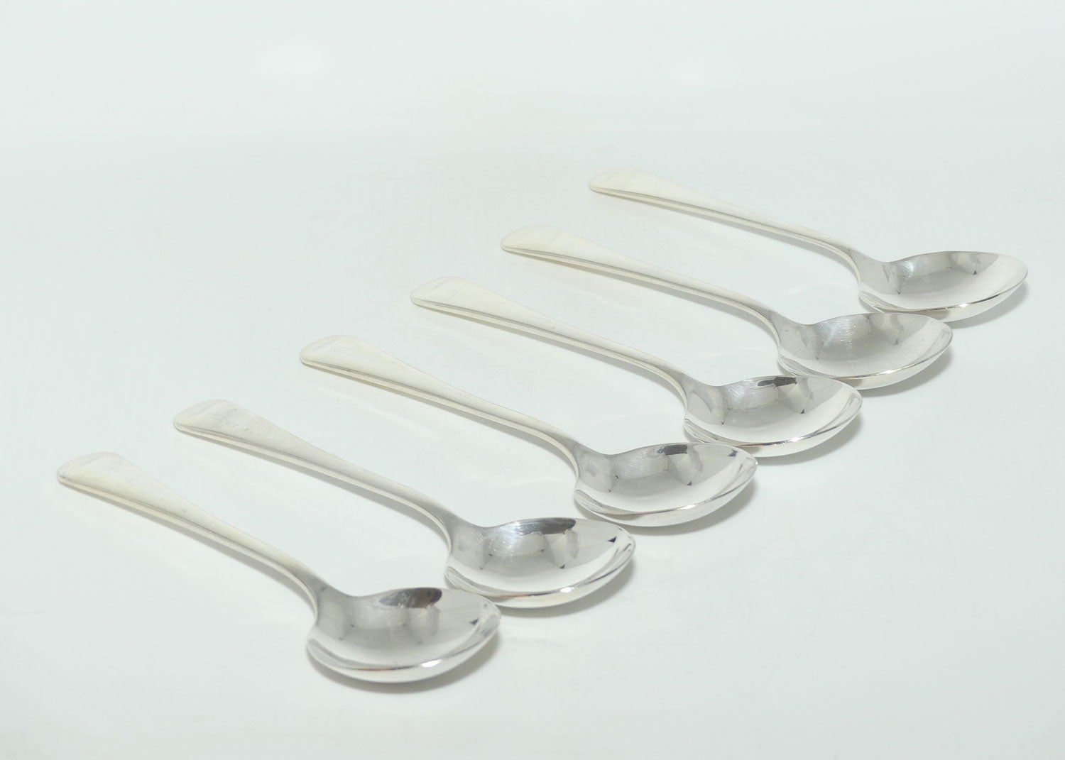 Set of 6 Grosvenor Plate | Silver Plated Old English Pattern soup spoons | 16.5cm