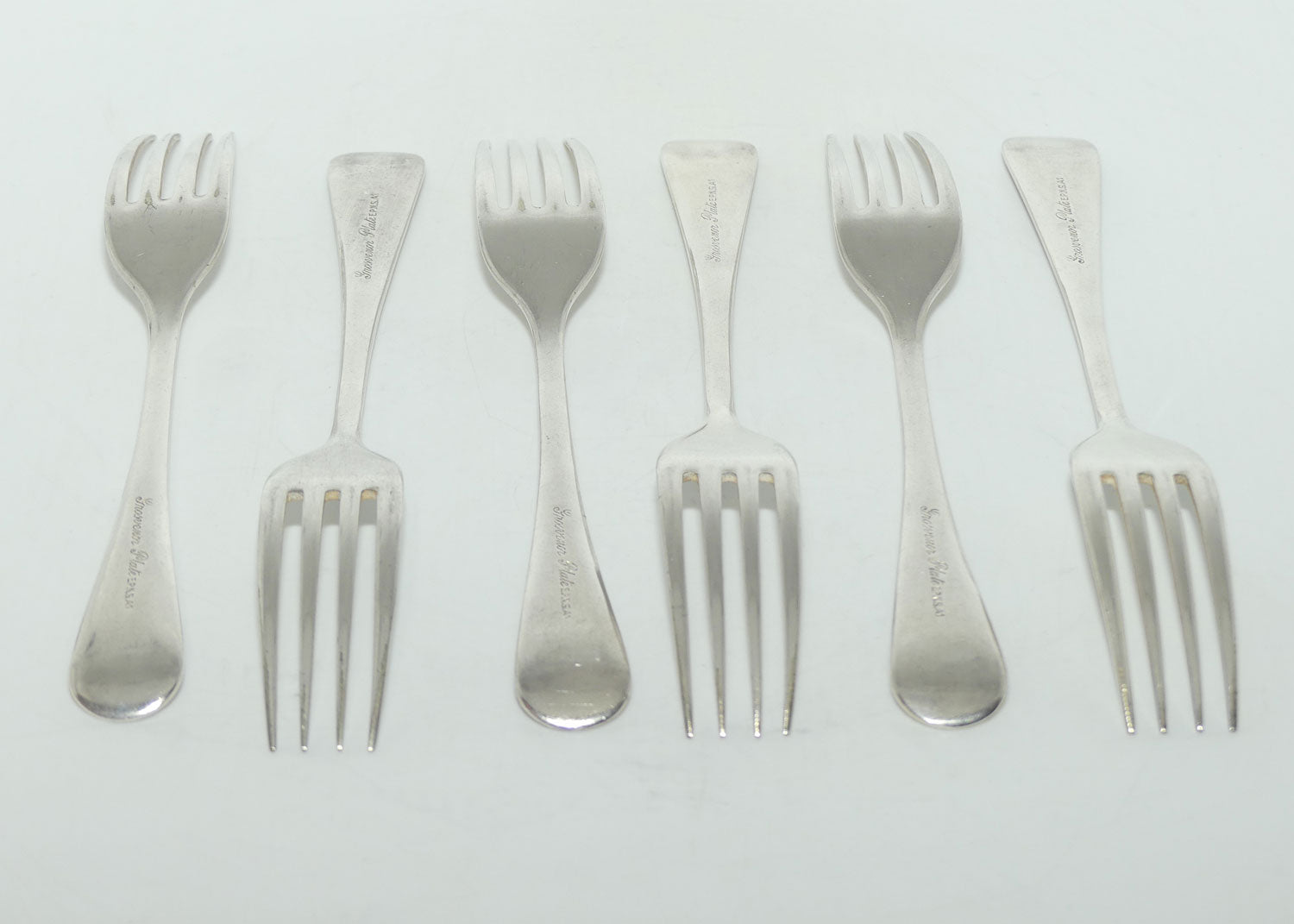 Set of 6 Grosvenor Plate | Silver Plated Old English Pattern salad Forks | 19cm