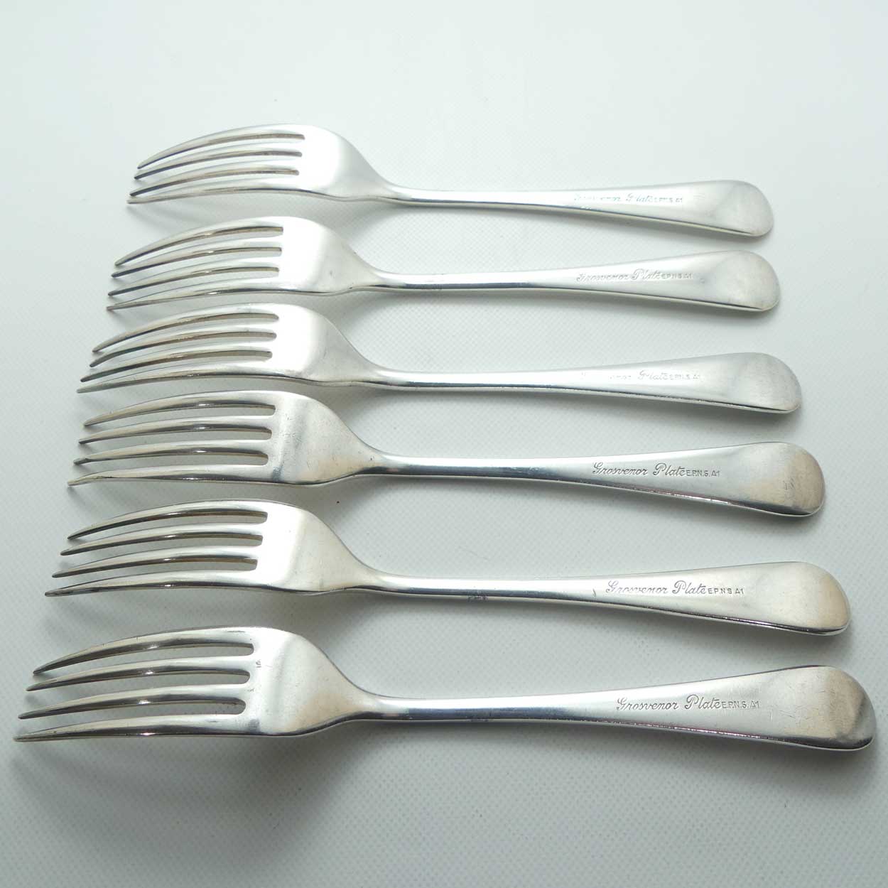 Set of 6 Grosvenor Plate dinner forks EPNS A1 | 19cm