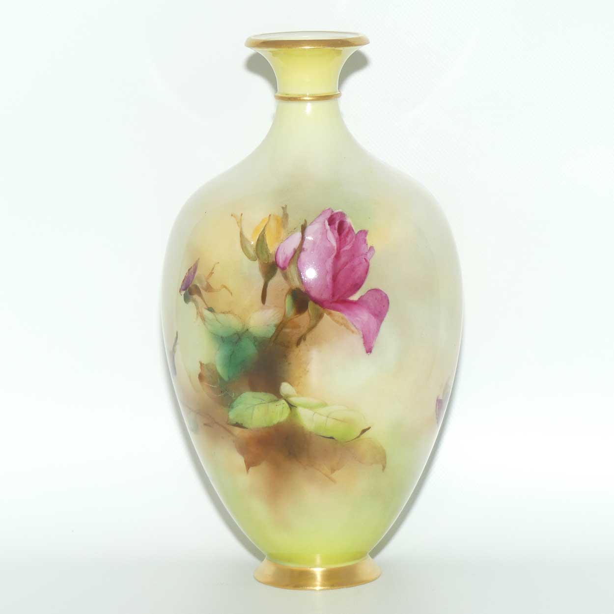 Royal Worcester hand painted Hadley Roses vase | 294A | Arthur Chidley