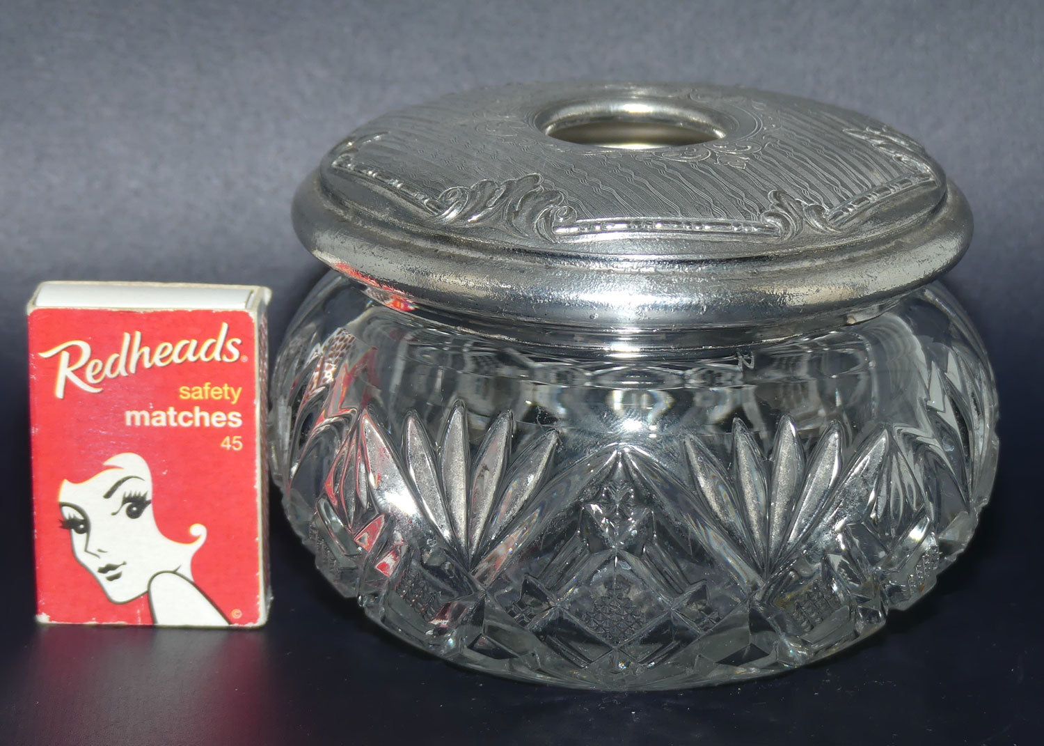 Homan Manufacturing Corp USA White Metal | Britannia Metal crystal base hair tidy
