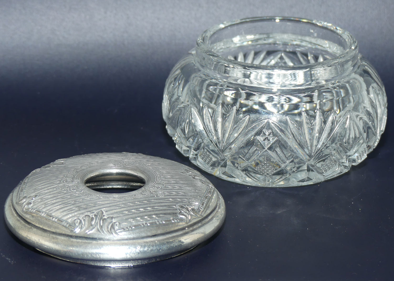 Homan Manufacturing Corp USA White Metal | Britannia Metal crystal base hair tidy