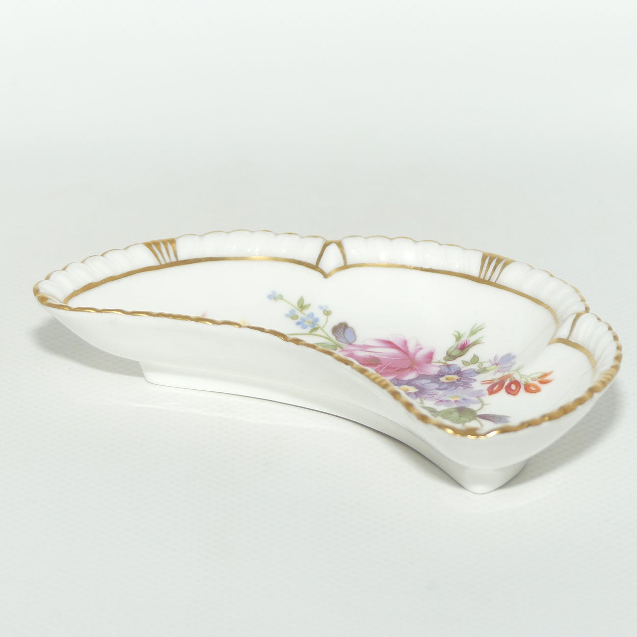 Royal Crown Derby Derby Posies crescent shape dish | figured edge