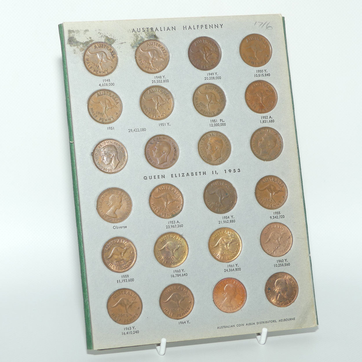 Hendo Australian Coin Album | Half Penny Set Complete but no 1923