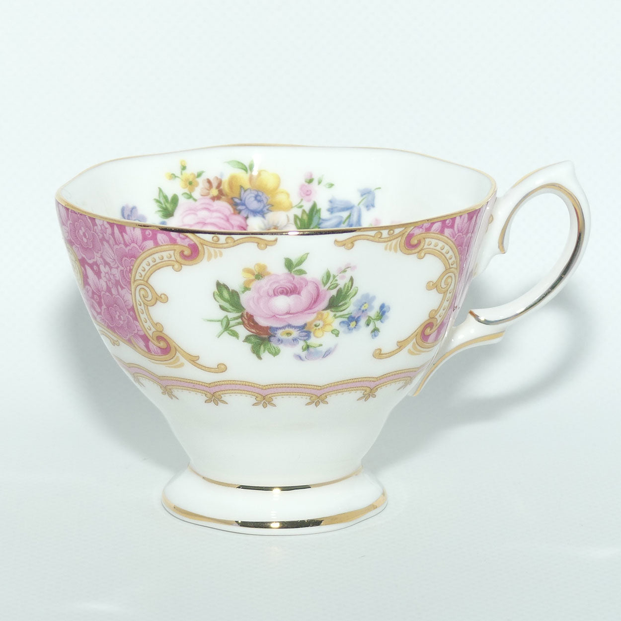 Royal Albert Bone China Lady Carlyle trio | Pink | Malvern | © 1944 Royal Albert Ltd