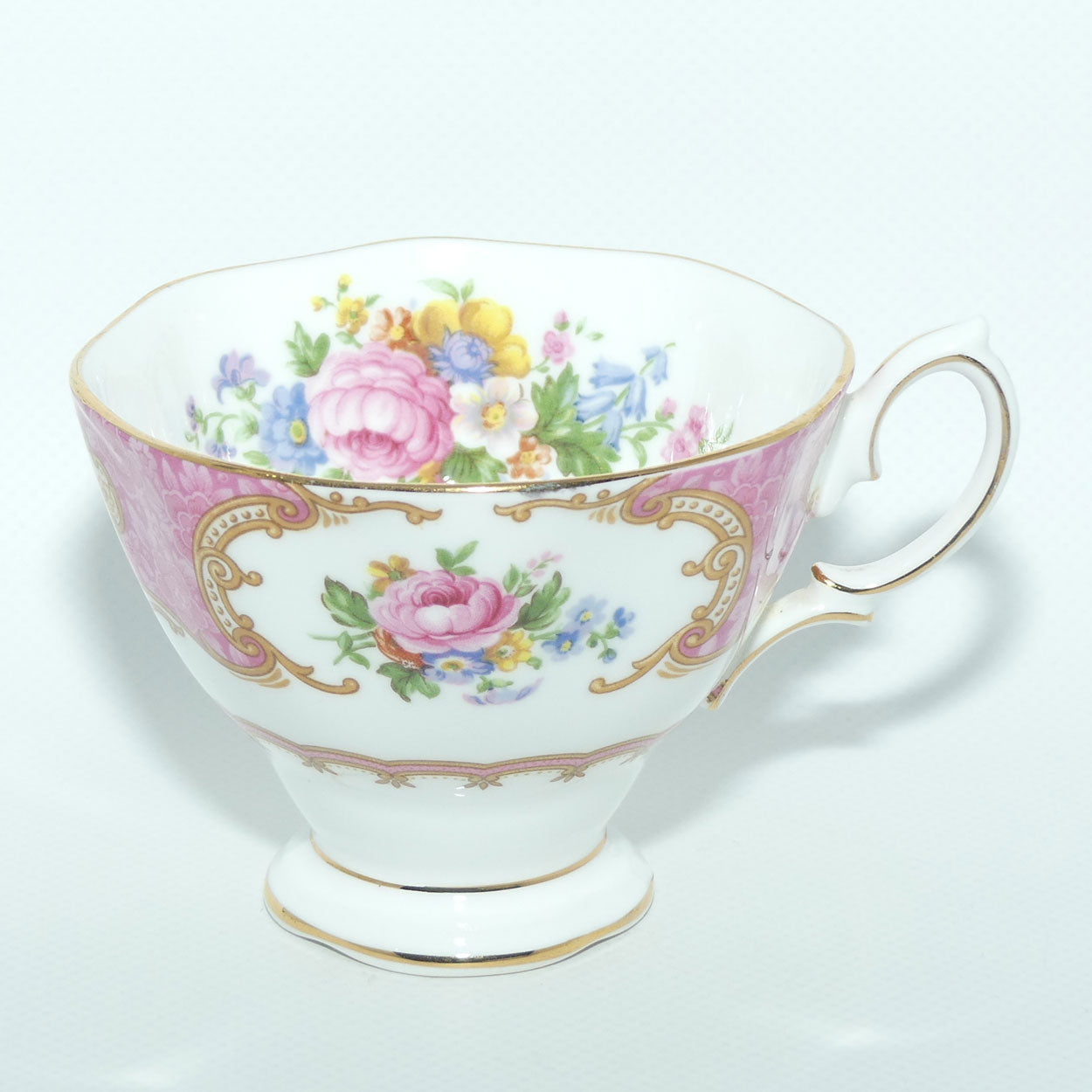 Royal Albert Bone China Lady Carlyle trio | Pink | Malvern | early stamp