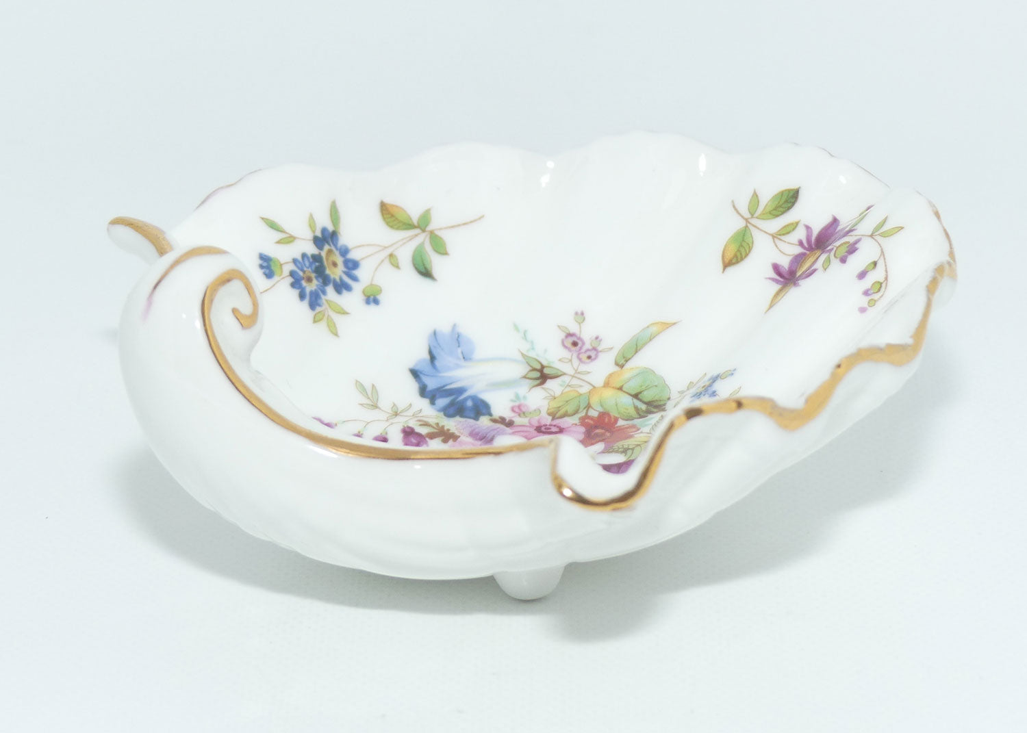 Hammersley Floral decor Shell shaped pin dish