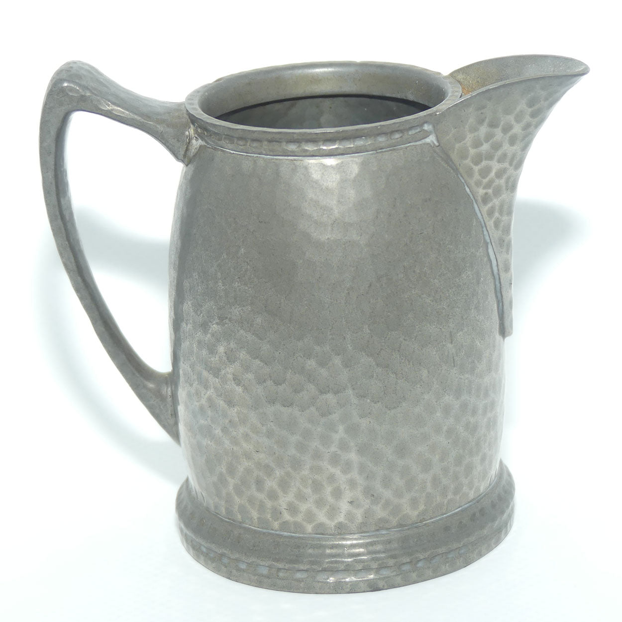 English Arts and Crafts | Hampden Pewter hand beaten milk jug