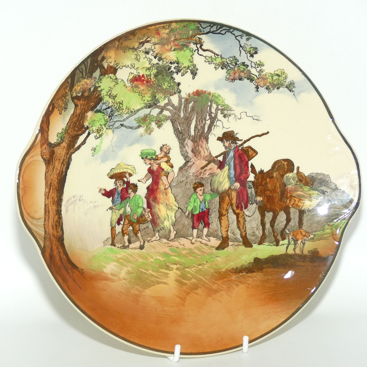 Royal Doulton Gleaners and Gypsies round handled cake plate D4983