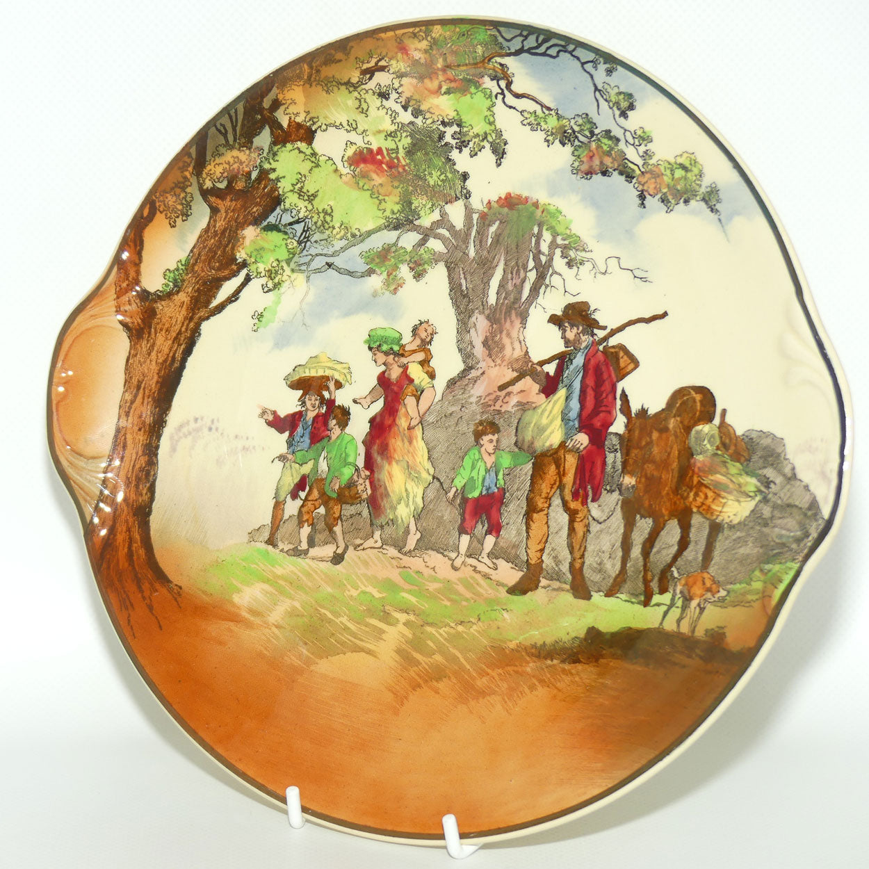 Royal Doulton Gleaners and Gypsies round handled cake plate D4983
