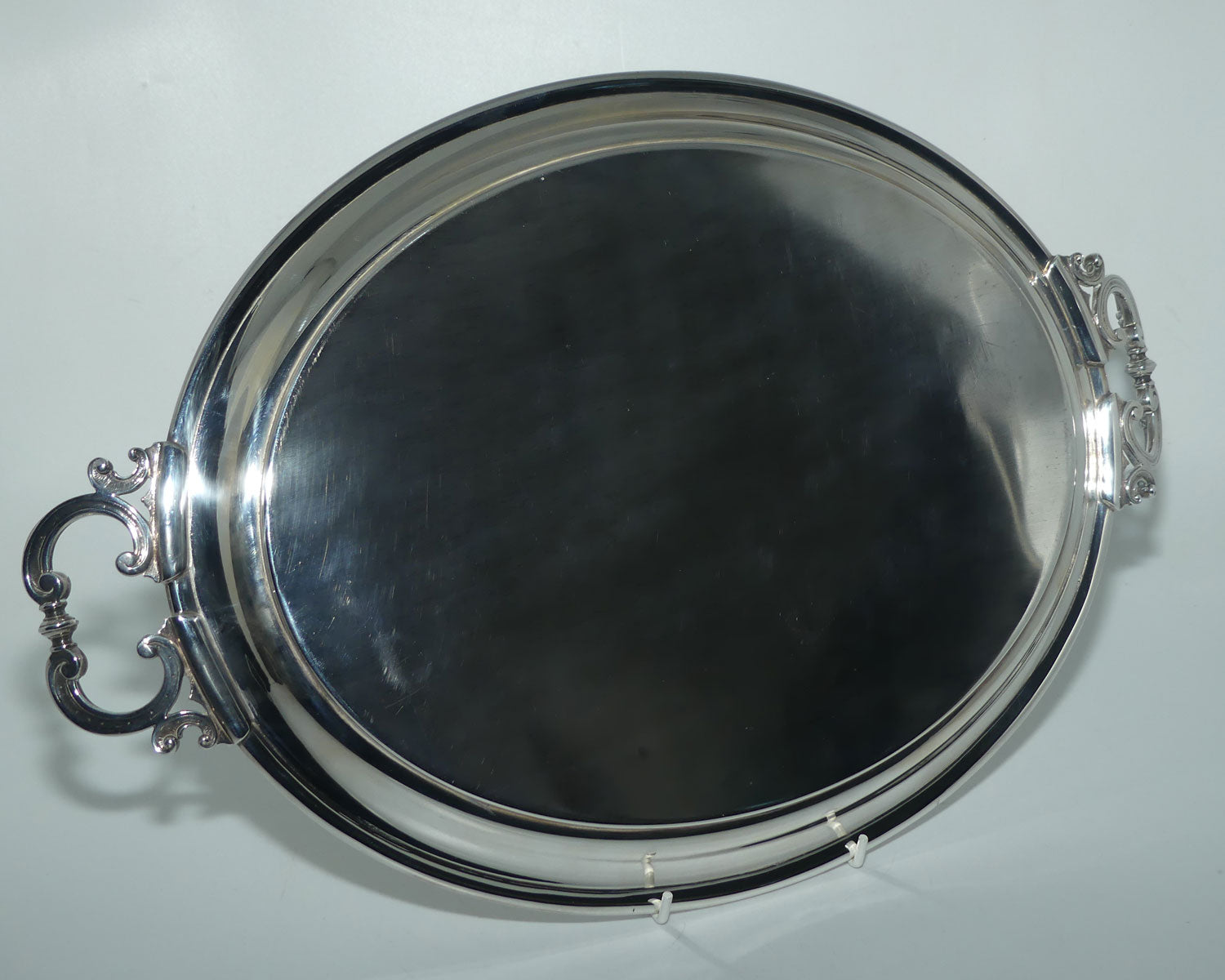 Silver plated Drinks tray | Oval shape with fancy handles