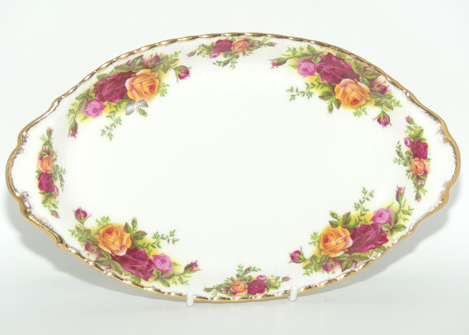 Royal Albert Bone China England Old Country Roses Oval Milk and Sugar Tray | 15cm | Early Backstamp | #1