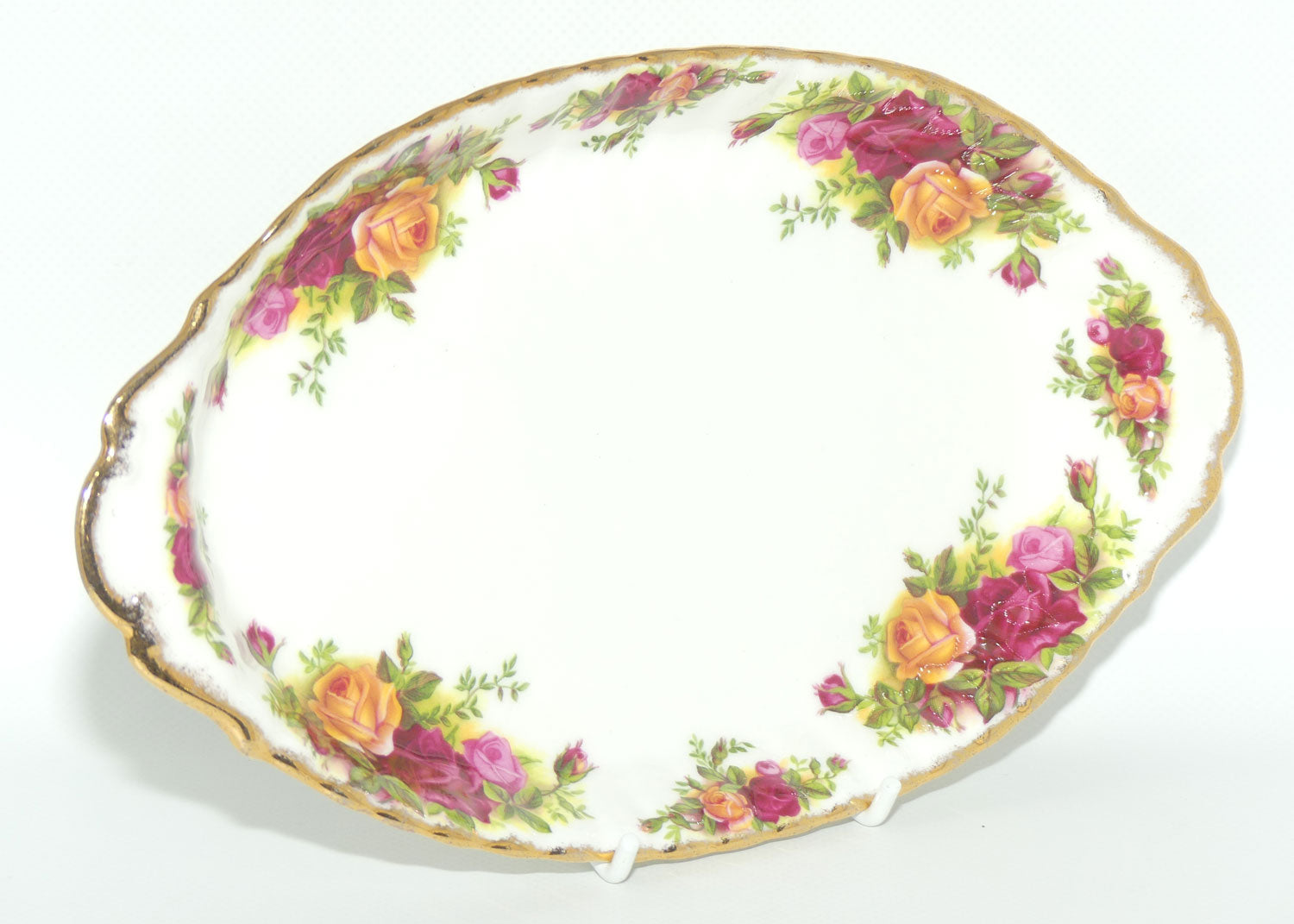 Royal Albert Bone China England Old Country Roses Oval Milk and Sugar Tray | 15cm | Early Backstamp | #1