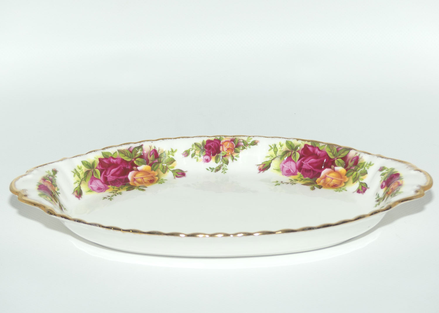 Royal Albert Bone China England Old Country Roses Oval Milk and Sugar Tray | 15cm | Early Backstamp | #1