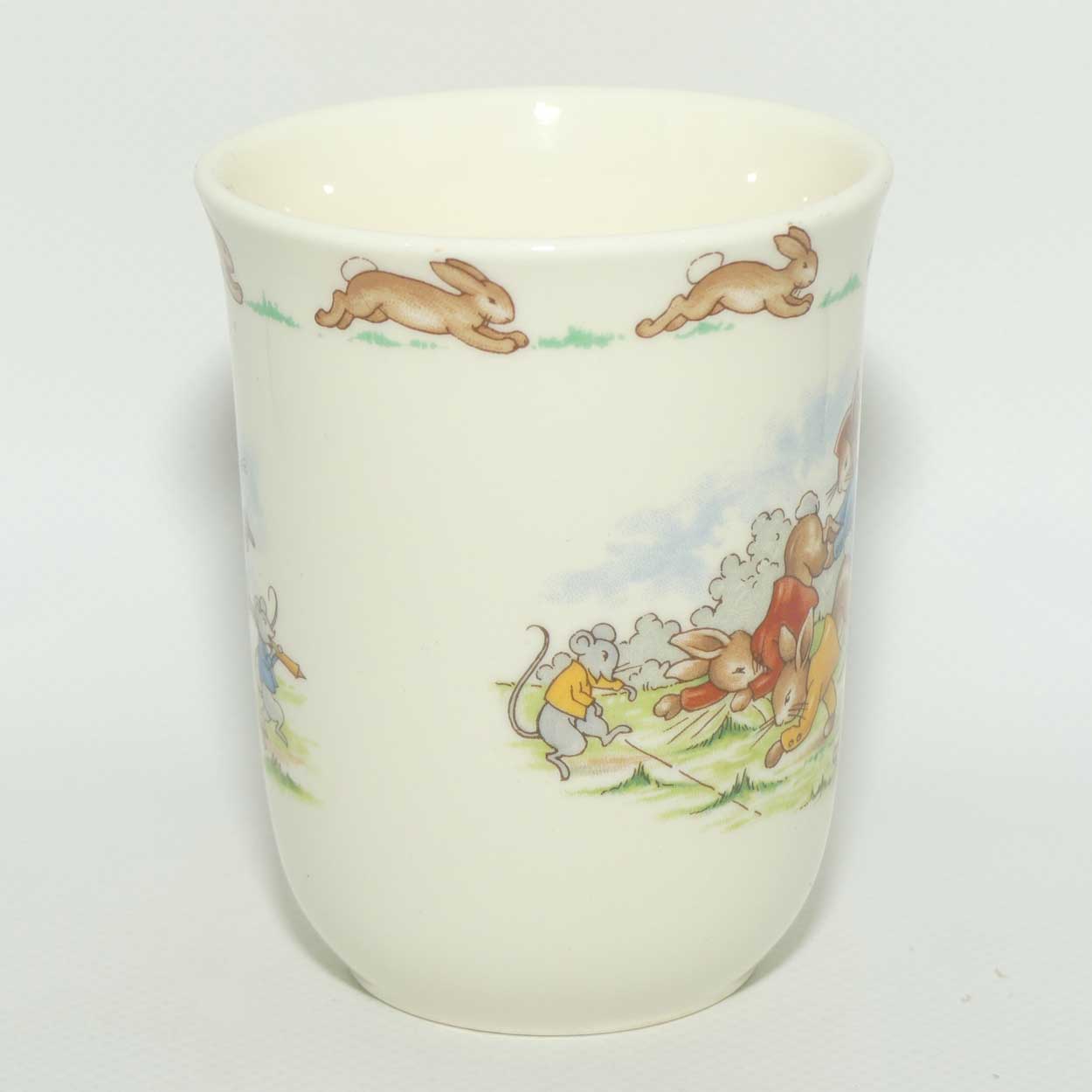 Royal Doulton Bunnykins Wheelbarrow Race | Cricketer single handle Don beaker