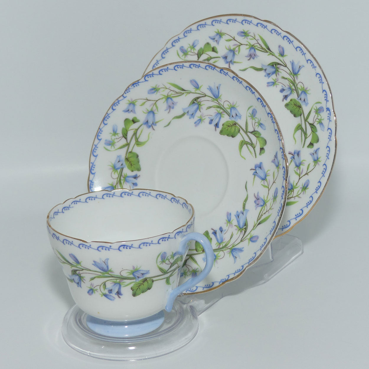 Shelley Richmond shape Harebell pattern trio | Gilt Trim