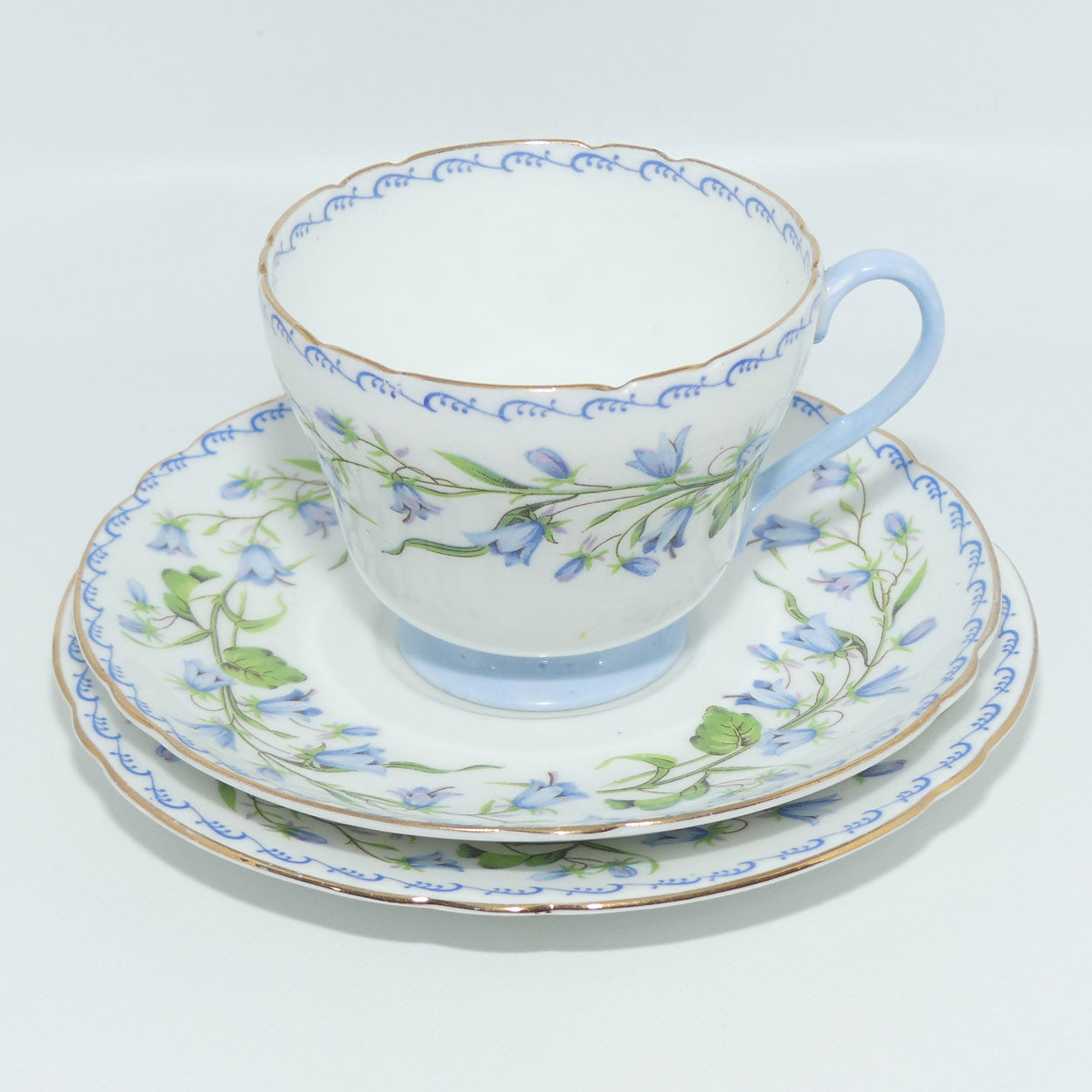 Shelley Richmond shape Harebell pattern trio | Gilt Trim