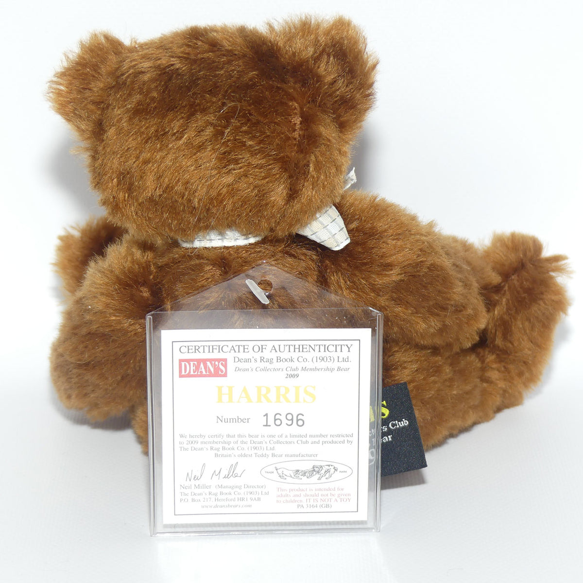Dean's Rag Book Company Collectors Club Bear | Harris | LE #1696