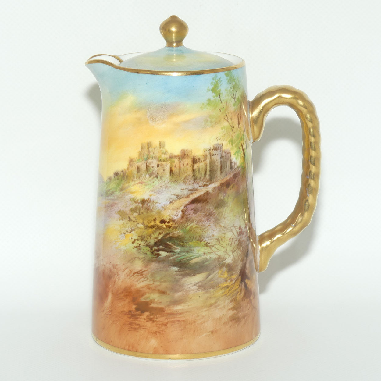 Royal Doulton hand painted Dover Castle water pot by Charles Hart