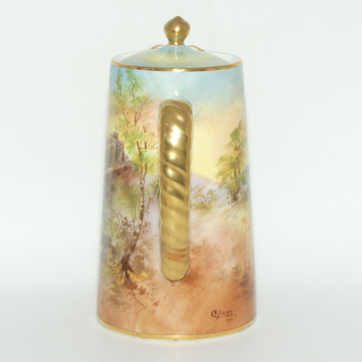 Royal Doulton hand painted Dover Castle water pot by Charles Hart