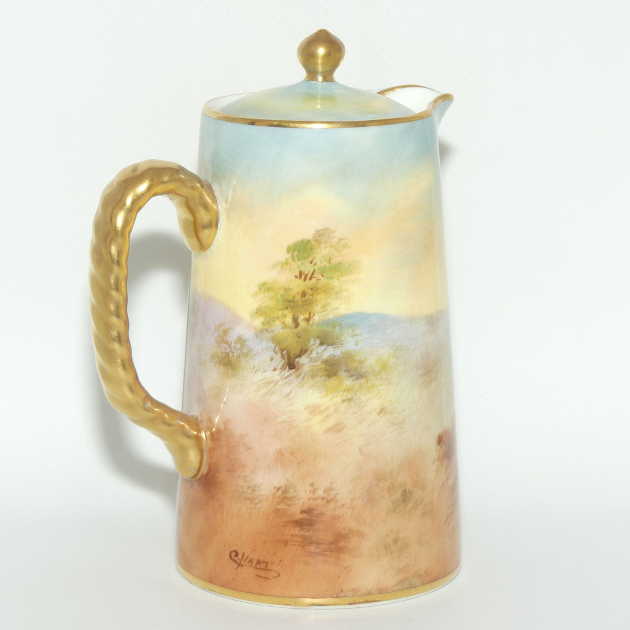 Royal Doulton hand painted Dover Castle water pot by Charles Hart