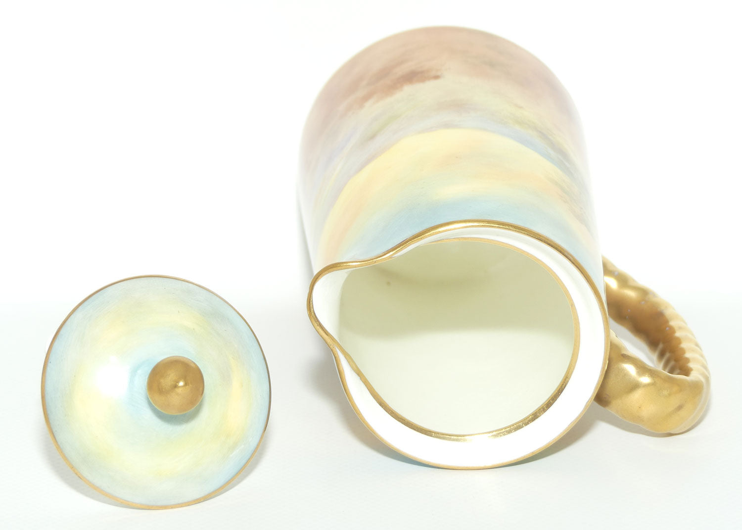 Royal Doulton hand painted Dover Castle water pot by Charles Hart