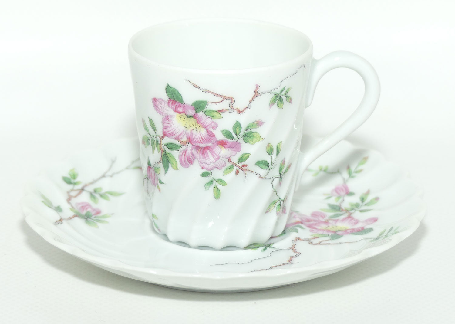 Haviland Limoges France hand decorated Floral pattern demi tasse cup and saucer