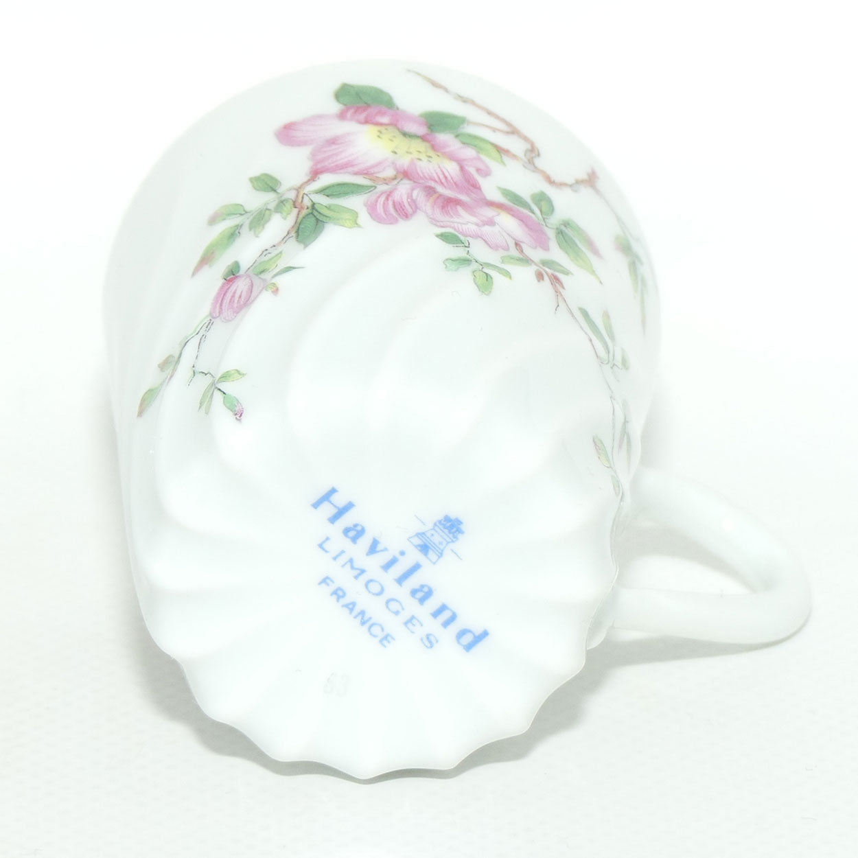 Haviland Limoges France hand decorated Floral pattern demi tasse cup and saucer