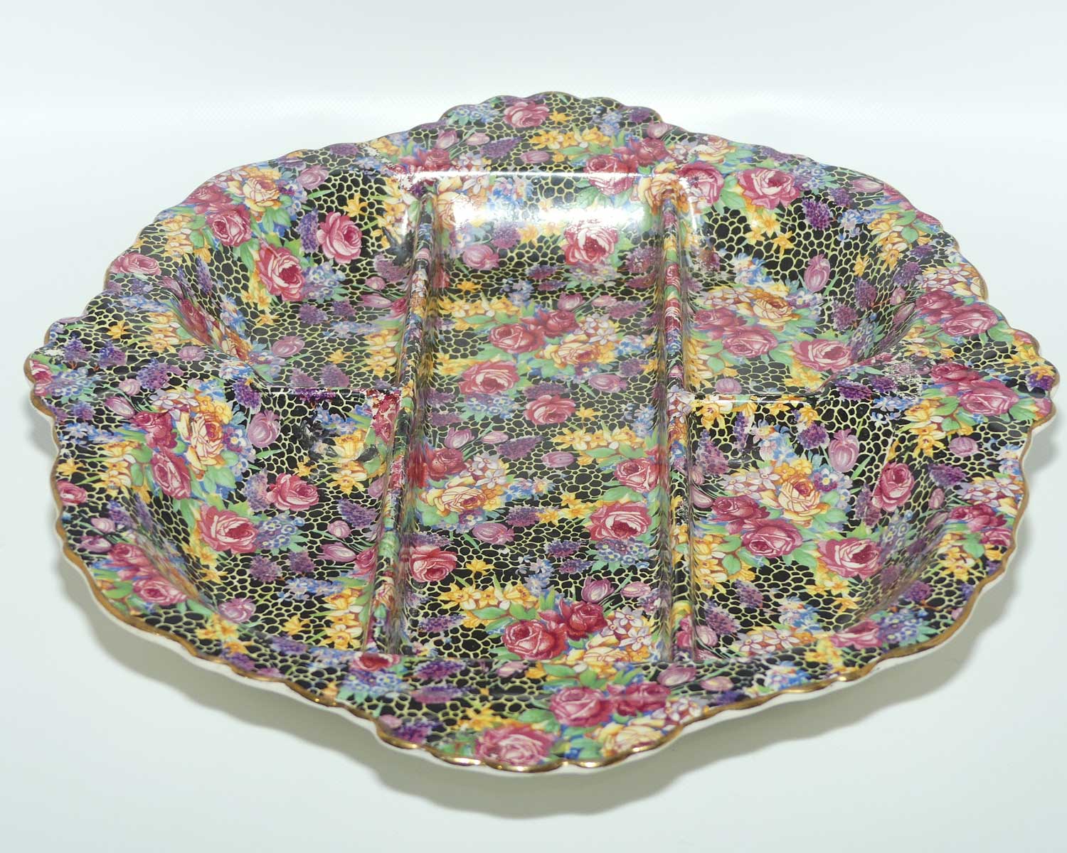 Royal Winton Hazel Chintz 5 section divided savoury tray