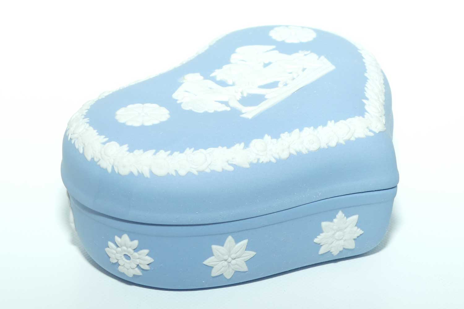 Wedgwood Jasper | White on Pale Blue | Large Heart trinket | Aurora and Tithonos | #2
